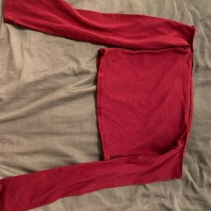 Garage Burgundy off the shoulder top